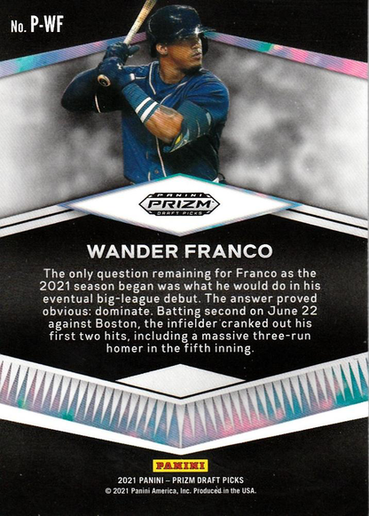 2021 Panini Prizm Draft Picks Prospects Wander Franco #P-WF Tampa Bay Rays