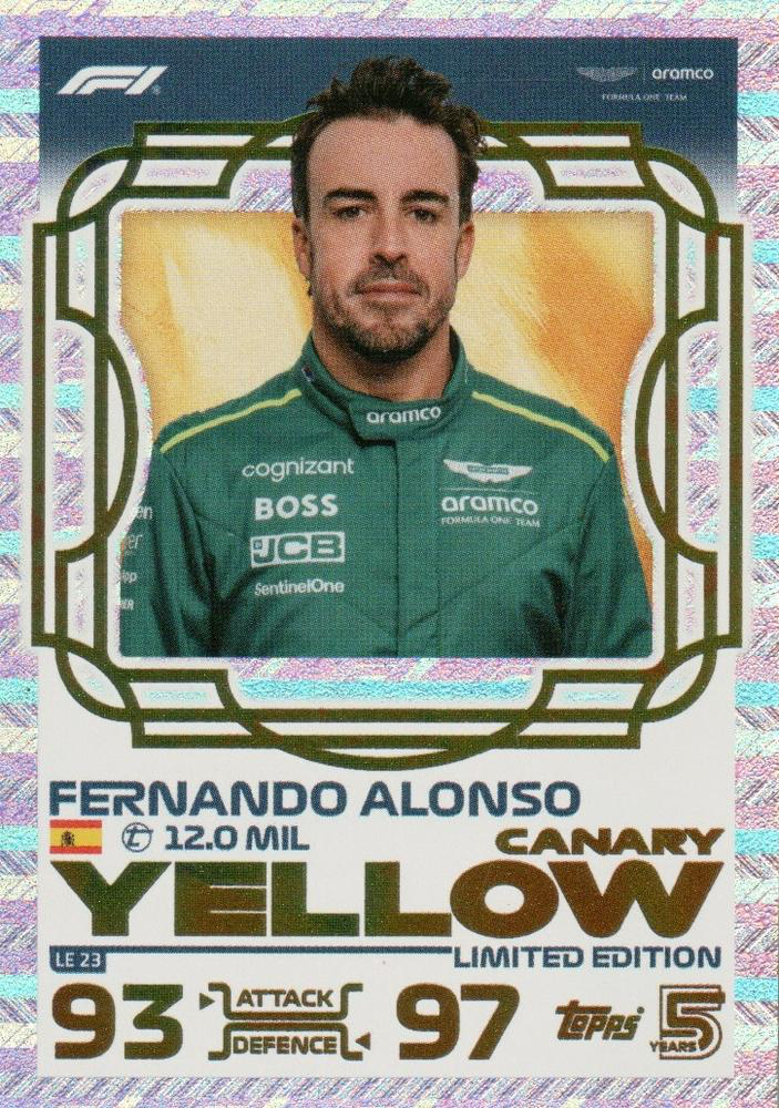 2024 Topps Turbo Attax F1 Limited Edition Fernando Alonso #LE23 Aston Martin F1 Team