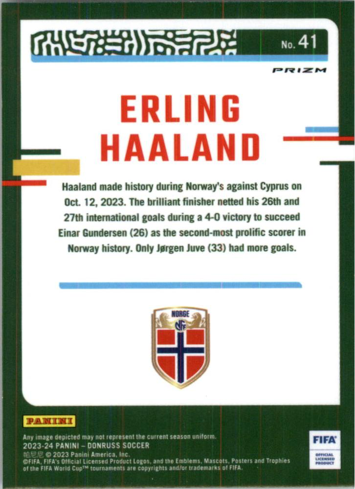 2023 Panini Donruss Optic Holo Erling Haaland #41 Norway