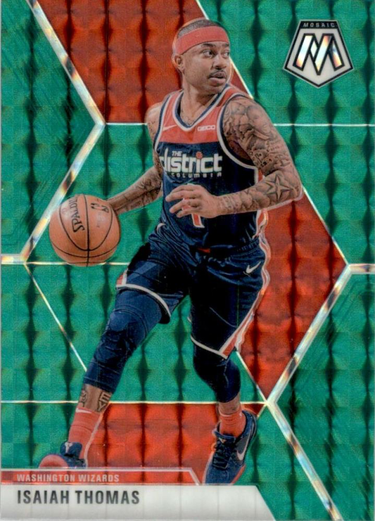 2019 Panini Mosaic Green Prizm Isaiah Thomas #152 Washington Wizards