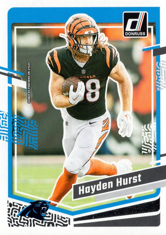 2023 Panini Donruss Hayden Hurst #42 Carolina Panthers
