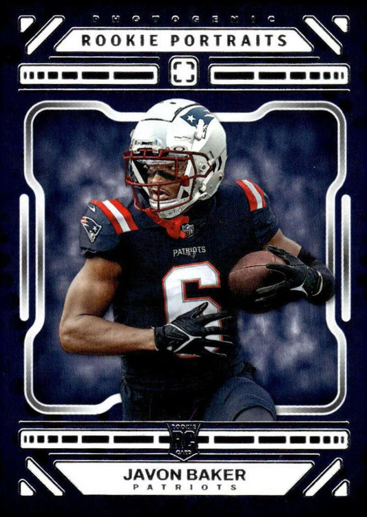 2024 Panini Photogenic Portrait RC Javon Baker #184 New England Patriots
