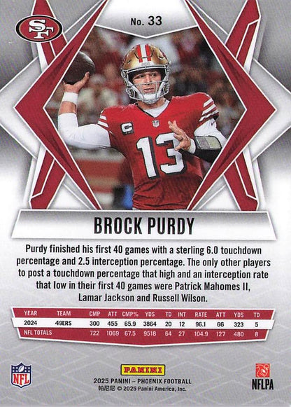 2025 Panini Phoenix Brock Purdy #33 San Francisco 49ers