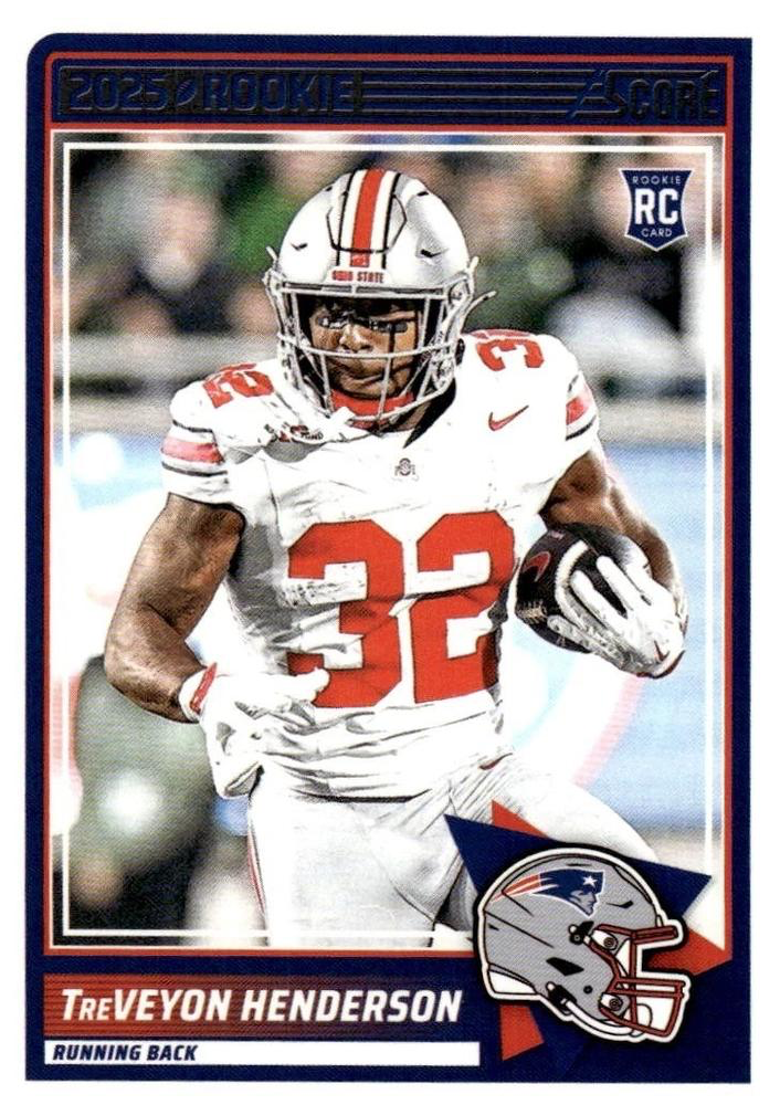 2025 Panini Score TreVeyon Henderson RC #59 New England Patriots