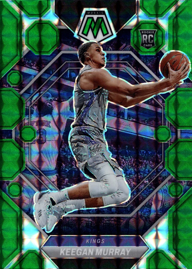 2022 Panini Mosaic Green Prizm Keegan Murray RC #227 Sacramento Kings