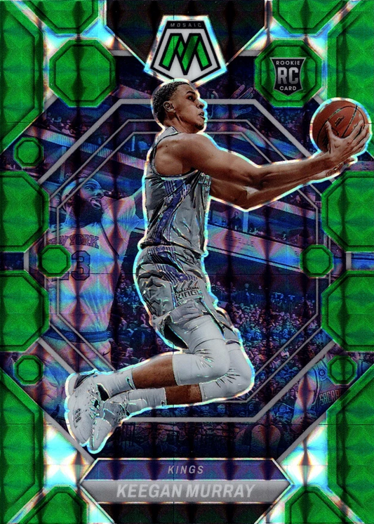 2022 Panini Mosaic Green Prizm Keegan Murray RC #227 Sacramento Kings