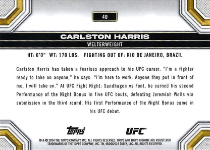2024 Topps Chrome UFC Carlston Harris RC #40