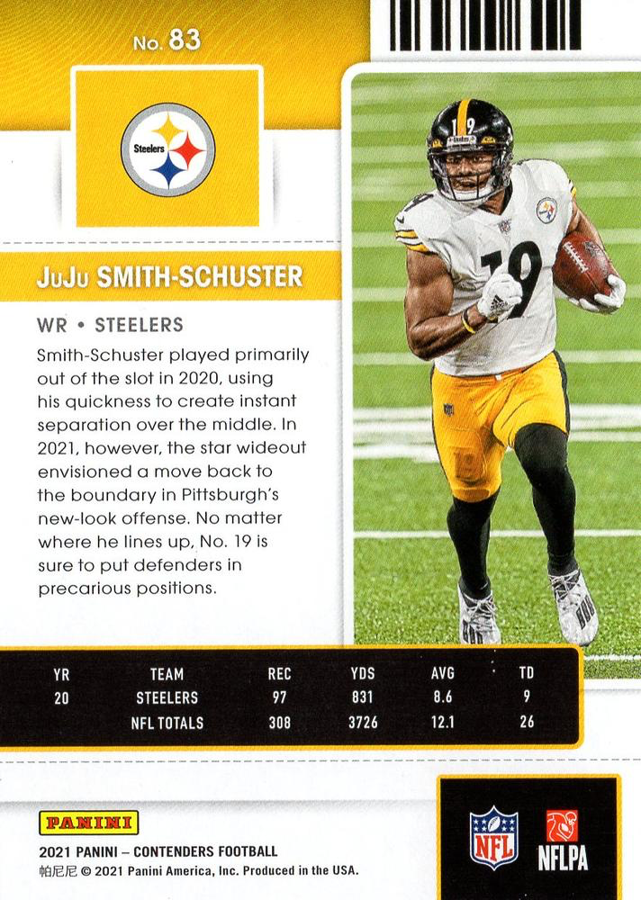 2021 Panini Contenders JuJu Smith-Schuster Pittsburgh Steelers #83