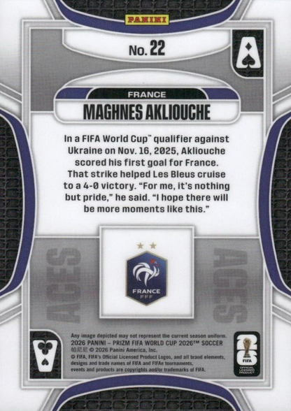 2026 Panini Prizm World Cup Aces Maghnes Akliouche #22 France