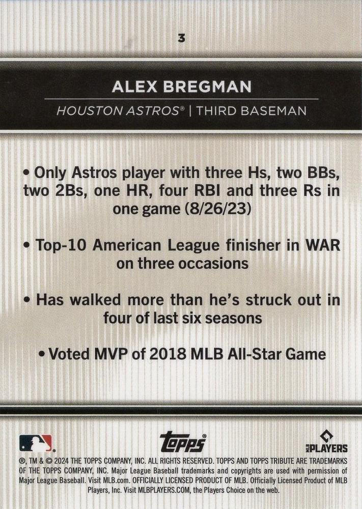 2024 Topps Tribute Alex Bregman Houston Astros #3