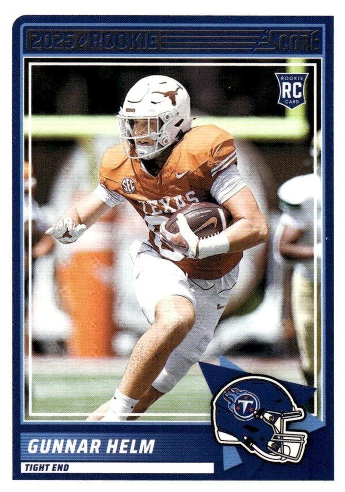2025 Panini Score Gunnar Helm RC #99 Tennessee Titans