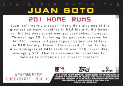 2025 Topps Archives 1995 Topps Cyberstats Juan Soto #95C-10 New York Mets