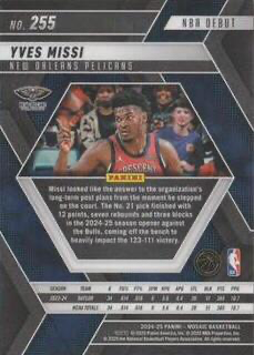 2024 Panini Mosaic Yves Missi RC NBA Debut #255 New Orleans Pelicans