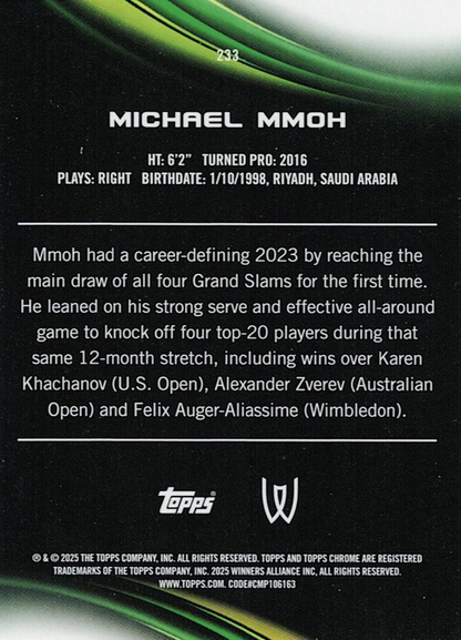 2025 Topps Chrome Tennis Geometric Michael Mmoh #233