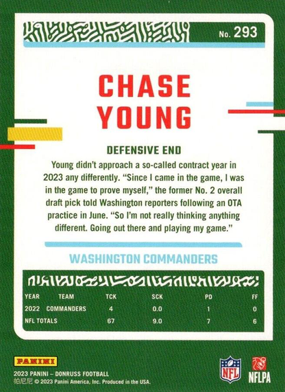 2023 Panini Donruss Chase Young #293 Washington Commanders