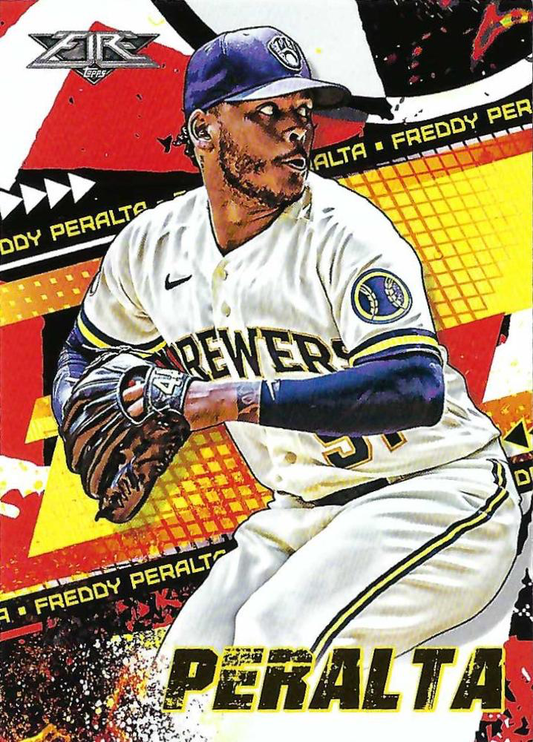 2022 Topps Fire Freddy Peralta Milwaukee Brewers #118