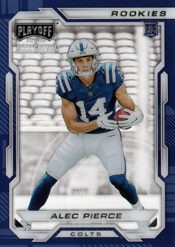 2022 Panini Chronicles Playoff Momentum Rookies RC Alec Pierce #PMR-19 Indianapolis Colts