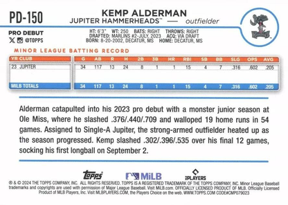 2024 Topps Pro Debut Kemp Alderman #PD-150 Jupiter Hammerheads