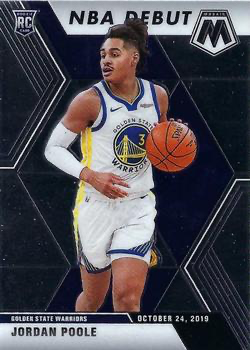 2019 Panini Mosaic Jordan Poole RC NBA Debut #261 Golden State Warriors