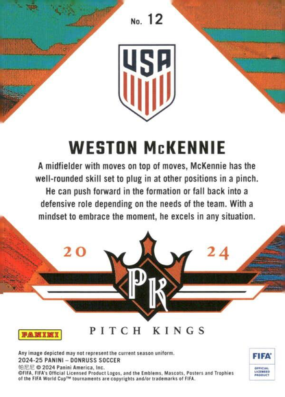 2024 Panini Donruss Pitch Kings Weston McKennie #12 USA