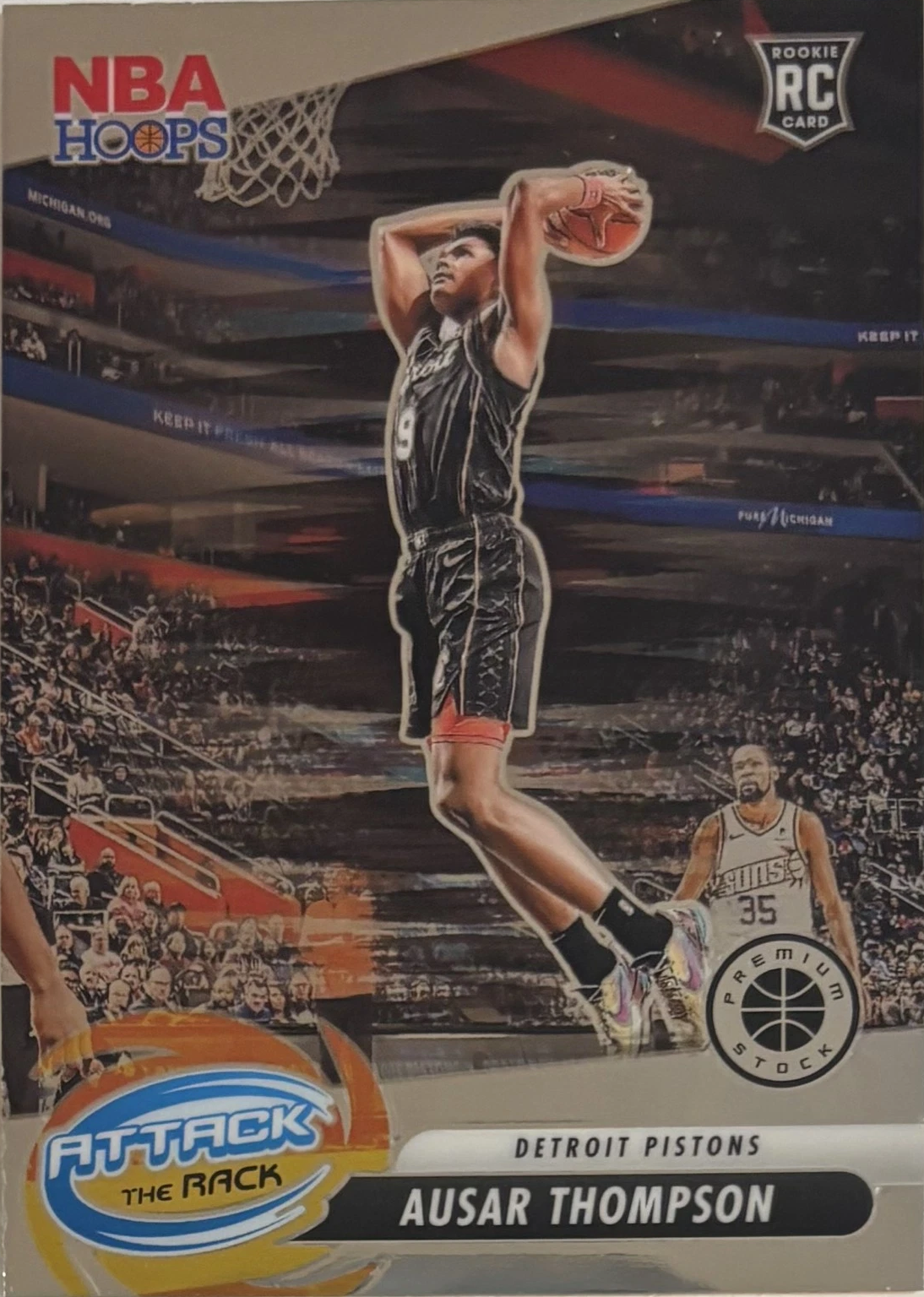 2023 Panini Premium Stock Attack the Rack RC Ausar Thompson #5 Detroit Pistons