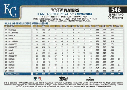 2025 Topps Series 2 Drew Waters Kansas City Royals #546