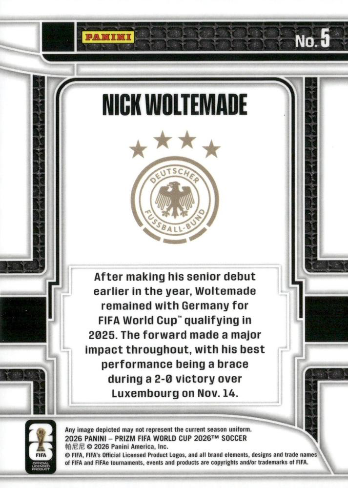 2026 Panini Prizm World Cup Scorers Club Nick Woltemade #5 Allemagne