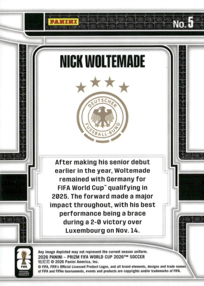 2026 Panini Prizm World Cup Scorers Club Nick Woltemade #5 Allemagne