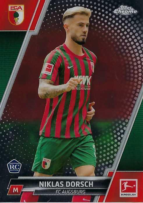 2021 Topps Chrome Bundesliga Niklas Dorsch RC #3 FC Augsburg
