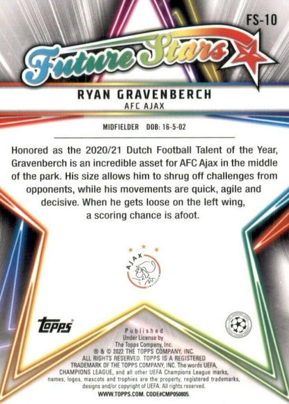 2021 Topps UCC Future Stars Ryan Gravenberch #FS-10 AFC Ajax