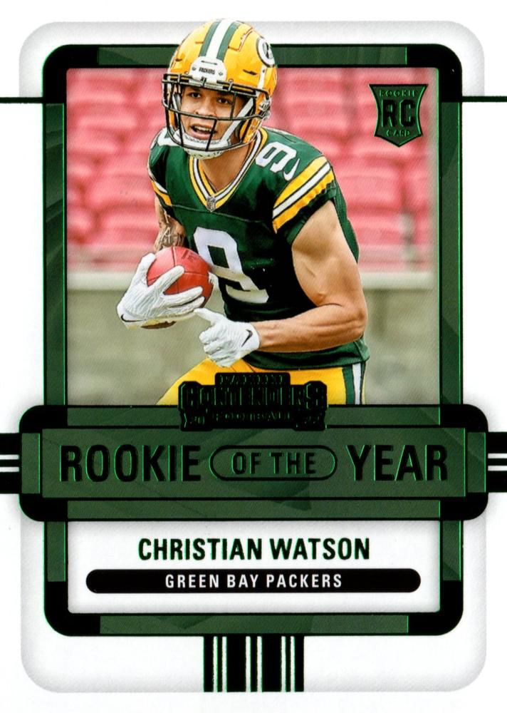 2022 Panini Contenders Rookie of the Year Emerald Christian Watson #ROY-CWA Packers