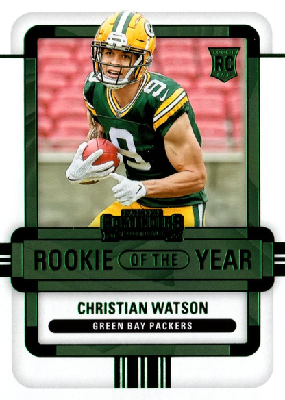 2022 Panini Contenders Rookie of the Year Emerald Christian Watson #ROY-CWA Packers