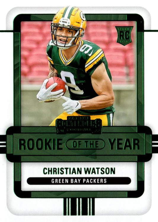 2022 Panini Contenders Rookie of the Year Emerald Christian Watson #ROY-CWA Packers