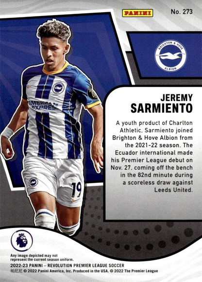 2022 Panini Revolution Premier League Jeremy Sarmiento RC #273 Brighton & Hove Albion