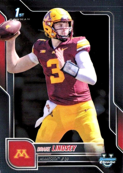 2025 Topps Bowman U Chrome Drake Lindsey 1st #96 Minnesota Golden Gophers