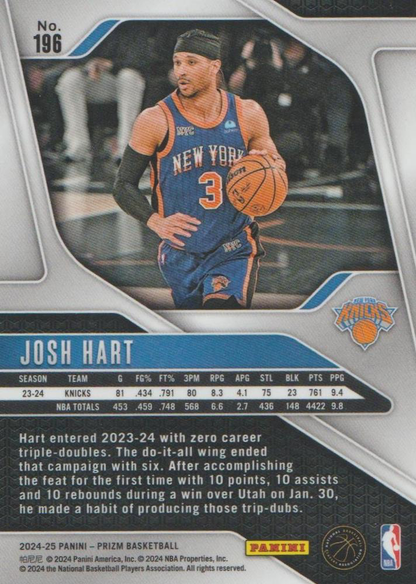 2024 Panini Prizm Josh Hart #196 New York Knicks