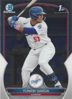 2023 Bowman Chrome Prospects Yunior Garcia 1st Los Angeles Dodgers #BCP-142
