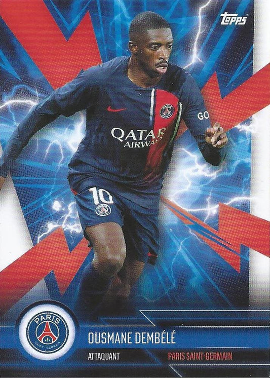 2023 Topps PSG Fan Set Super Electric Ousmane Dembélé #PSGS-5 Paris Saint-Germain