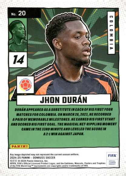 2024 Panini Donruss Net Marvels Jhon Duran #20 Colombia