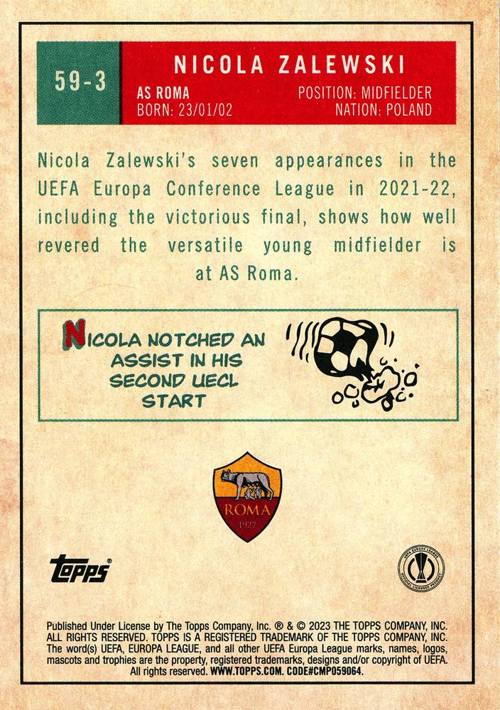 2022 Topps UCC 1959 Nicola Zalewski #59-3 Roma
