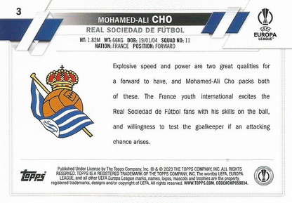 2022 Topps UCC Mohamed-Ali Cho RC #3 Real Sociedad