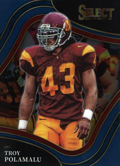 2022 Panini Select Draft Picks Blue Troy Polamalu #159 USC Trojans