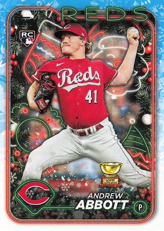 2024 Topps Holiday Andrew Abbott RC ASR Cincinnati Reds #H82