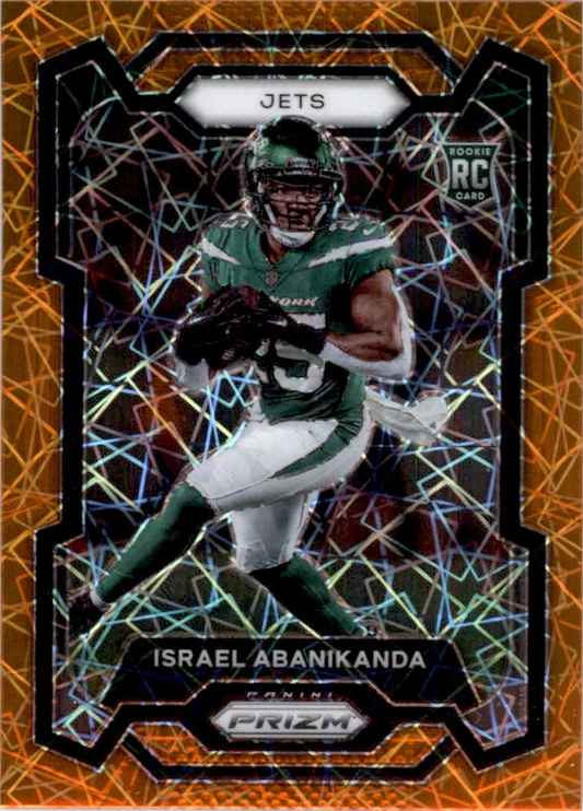 2023 Panini Prizm Lazer Orange Israel Abanikanda RC New York Jets #379