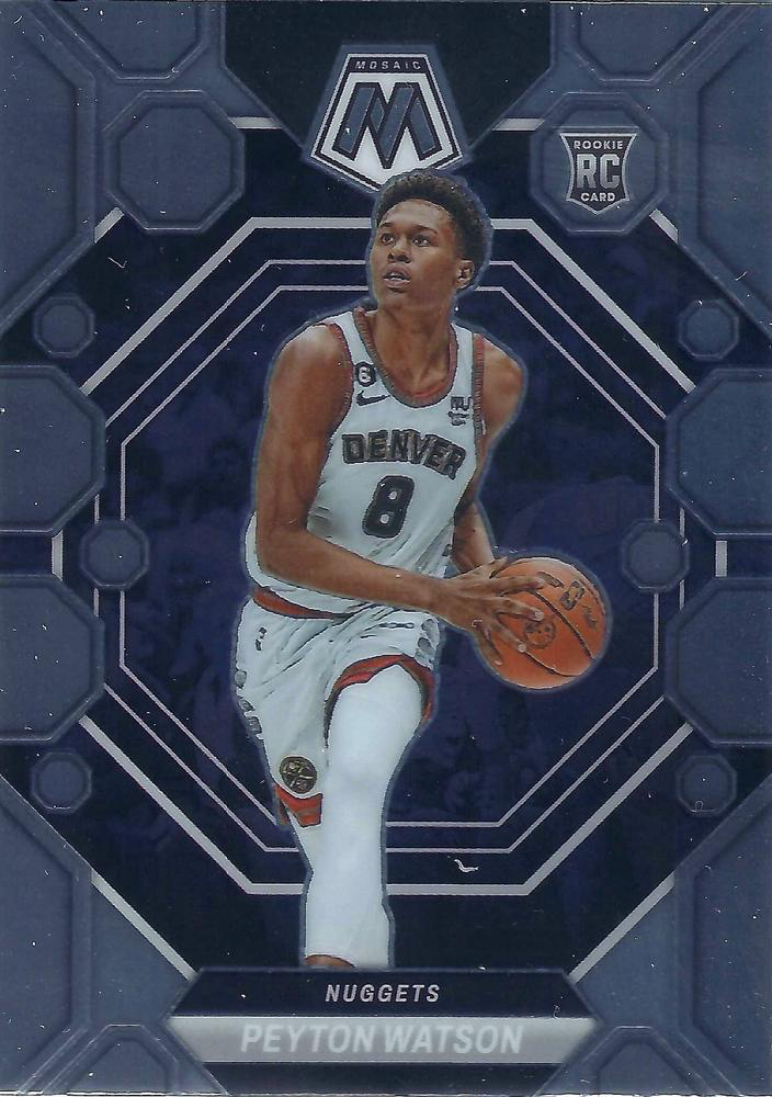 2022 Panini Mosaic Peyton Watson RC #221 Denver Nuggets