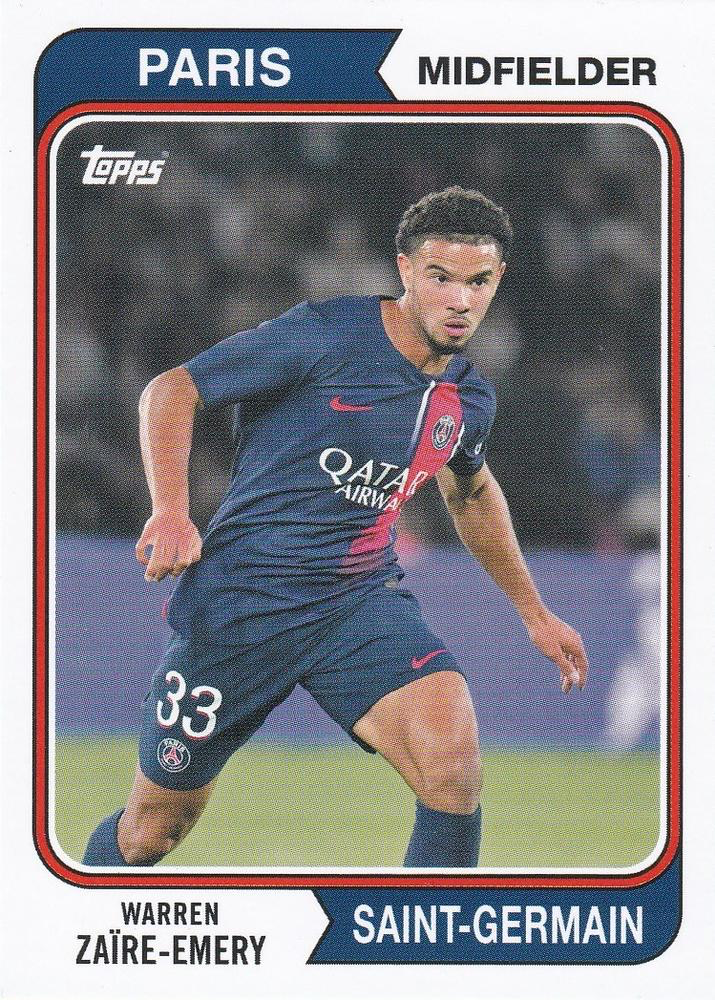 2023 Topps PSG Team Set 1974 Topps Warren Zaïre-Emery #43 Paris Saint-Germain
