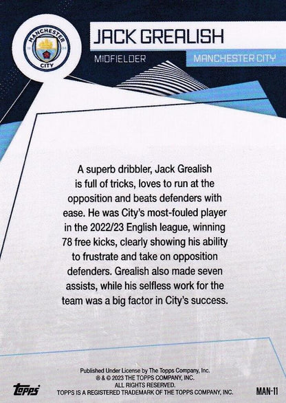 2023 Topps Manchester City Fan Set Jack Grealish #MAN-11