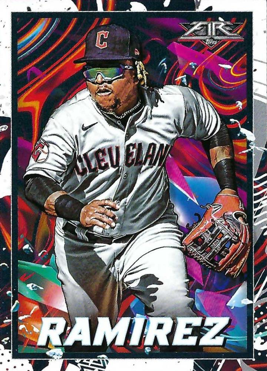 2022 Topps Fire Jose Ramirez Cleveland Guardians #28