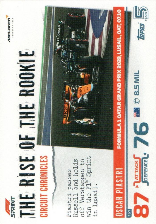 2024 Topps Turbo Attax F1 Oscar Piastri CC Qatar #161 McLaren F1