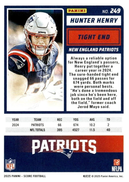 2025 Panini Score Hunter Henry #249 New England Patriots